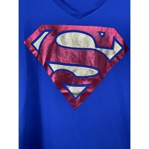 DC Comics Superman Women's T-Shirt Navy Blue X-Large Cotton